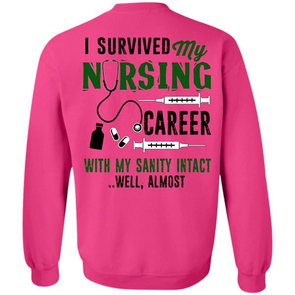 Being A Nurse T Shirt, I Survived My Nursing Career Sweatshirt