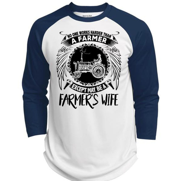 No One Works Harder Than A Farmer T Shirt, I Love Farming T Shirt, Awesome T-Shirts  (Polyester Game Baseball Jersey)