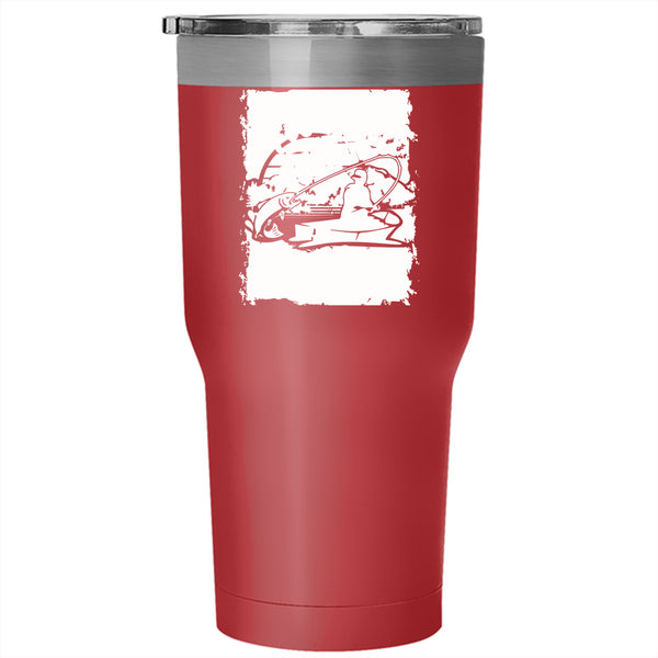 Fishing Tumbler 30 oz Stainless Steel, Cool Gift For Fisherman Travel Mug