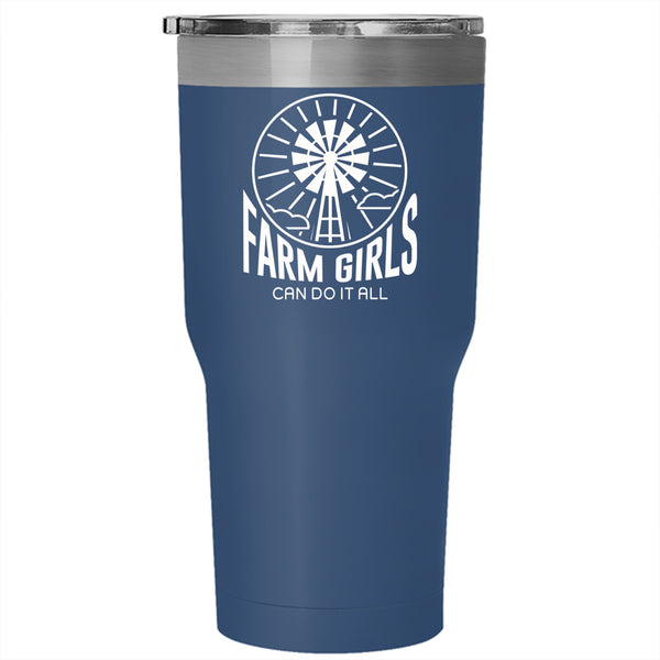 Farm Girls Can Do It All Tumbler 30 oz Stainless Steel, Beautiful Girls Travel Mug