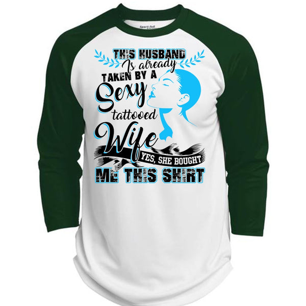 This Husband Is Already Taken By A Tattooed Wife T Shirt, I Love Husband T Shirt, Awesome T-Shirts  (Polyester Game Baseball Jersey)
