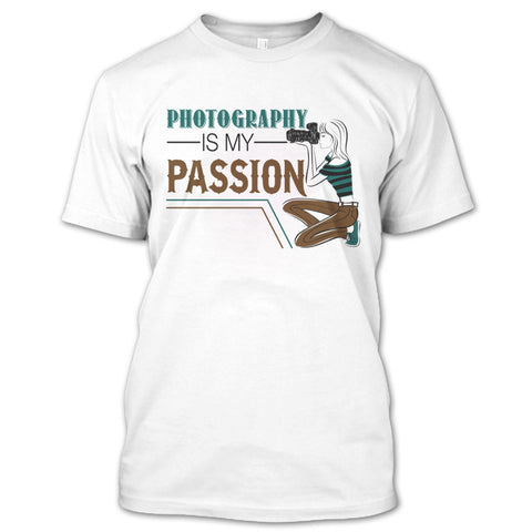 A black t-shirt with the shopify logo