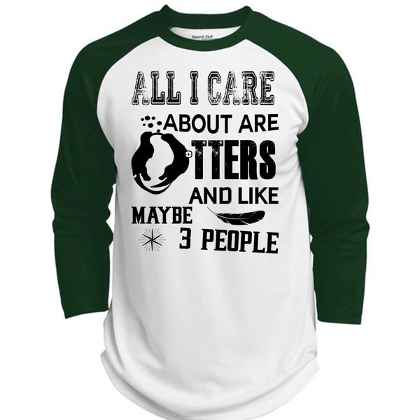 I Care About Are Otters T Shirt, Favorite T Shirt, Awesome T-Shirts  (Polyester Game Baseball Jersey)