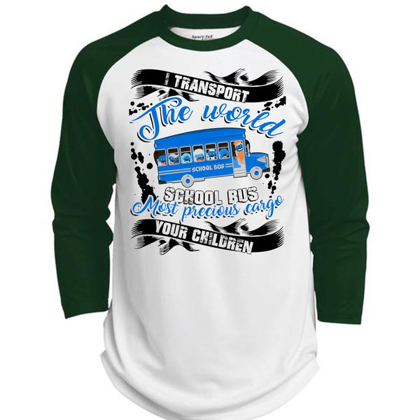 I Transport The World School Bus T Shirt, I Love Bus T Shirt, Awesome T-Shirts  (Polyester Game Baseball Jersey)