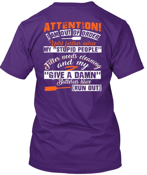 I Am Out Of Order T Shirt, Being An Electrician T Shirt