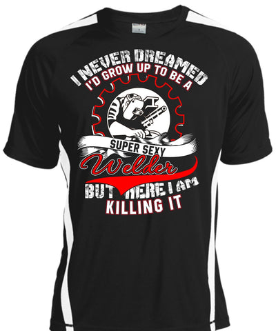 A black t-shirt with the shopify logo