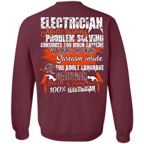 Flying Tools 100% Electrician T Shirt, I Love Electrician Sweatshirt