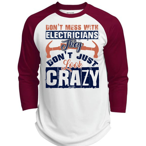 Don't Mess With Electricians T Shirt, I Love Electrician T Shirt, Awesome T-Shirts  (Polyester Game Baseball Jersey)