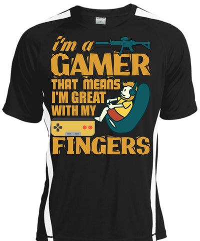 A black t-shirt with the shopify logo