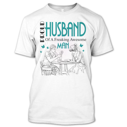 A black t-shirt with the shopify logo