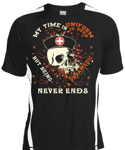 A black t-shirt with the shopify logo