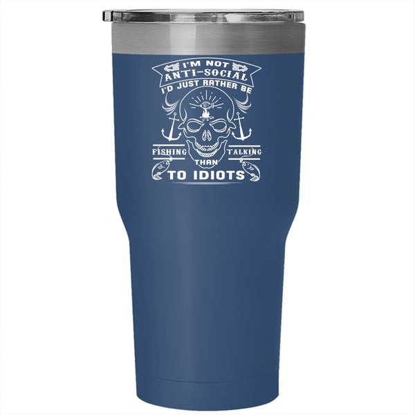 I'd Just Rather Be Fishing Tumbler 30 oz Stainless Steel, Outdoor Travel Mug