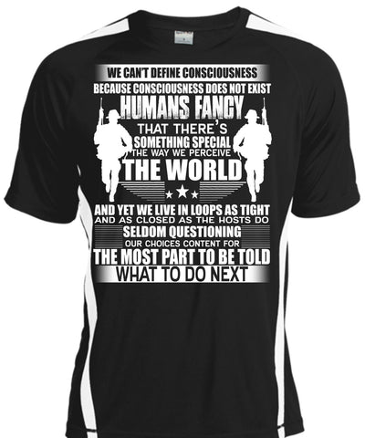 A black t-shirt with the shopify logo