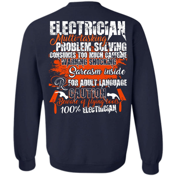 Flying Tools 100% Electrician T Shirt, I Love Electrician Sweatshirt