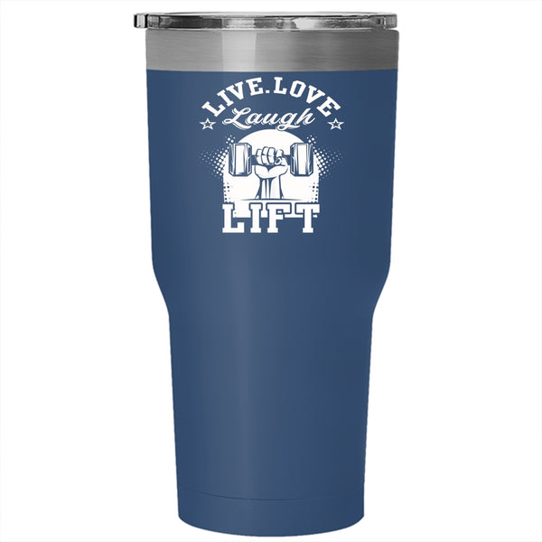 Live Love Tumbler 30 oz Stainless Steel, Laugh Lift Travel Mug