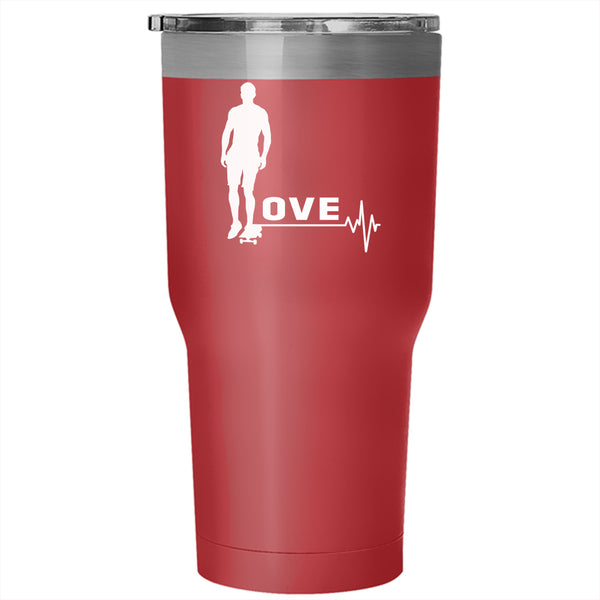 I Love Surfing Tumbler 30 oz Stainless Steel, Gift For Surfer Travel Mug
