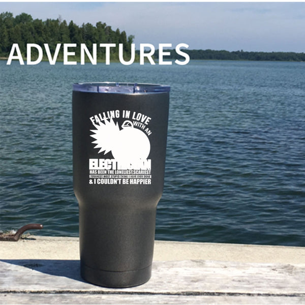 Falling In Love With An Electrician Tumbler 30 oz Stainless Steel, I Love My Electrician Travel Mug