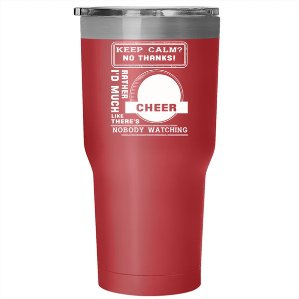 I'd Much Rather Cheer Tumbler 30 oz Stainless Steel, Awesome Cheerleader Travel Mug