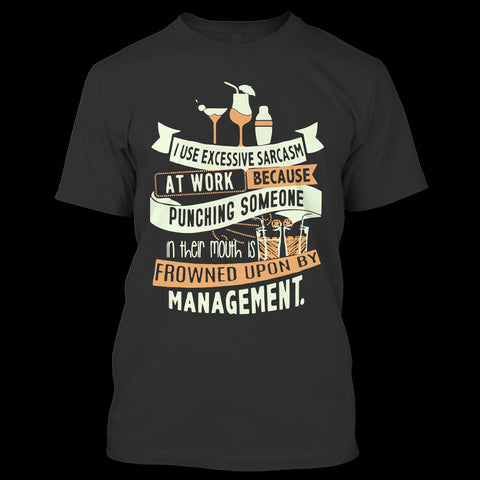 A black t-shirt with the shopify logo