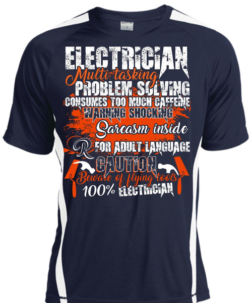 Electrician Multitasking T Shirt, Flying Tools 100% Electrician T Shirt, Cool Shirt