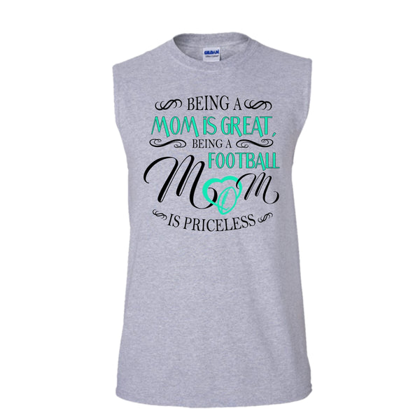 Being A Mom Is Great Shirt, Being A Football Mom Is Priceless Shirt, Sport Shirt (Men's Cotton Sleeveless)