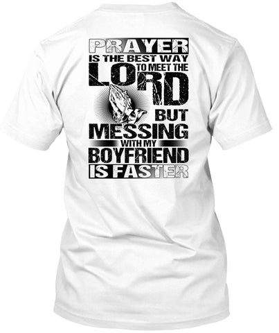 A black t-shirt with the shopify logo