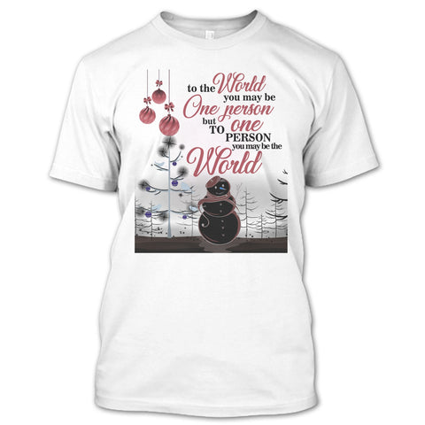 A black t-shirt with the shopify logo