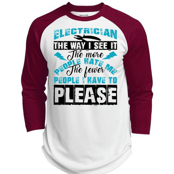 Electrician The Way T Shirt, Being An Electrician T Shirt, Awesome T-Shirts  (Polyester Game Baseball Jersey)