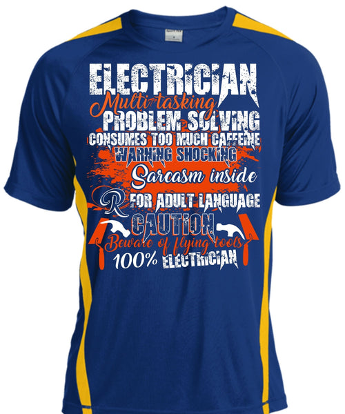Electrician Multitasking T Shirt, Flying Tools 100% Electrician T Shirt, Cool Shirt