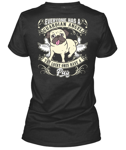 A black t-shirt with the shopify logo