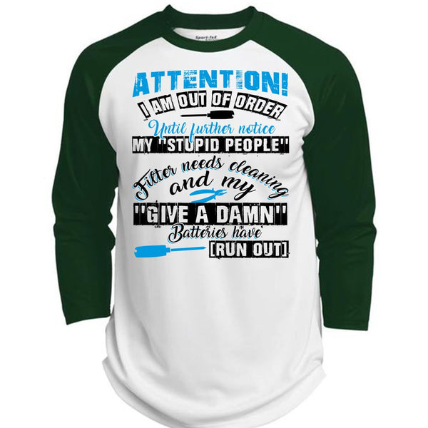 I Am Out Of Order T Shirt, I Love Electrician T Shirt, Awesome T-Shirts  (Polyester Game Baseball Jersey)