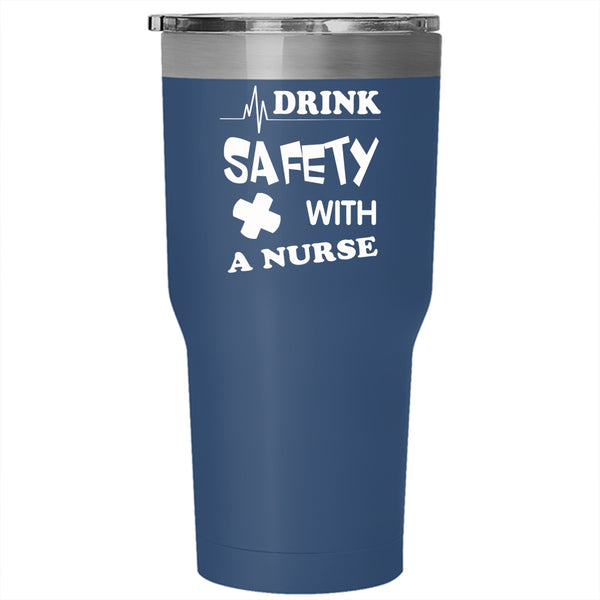 Drink Safety With A Nurse Tumbler 30 oz Stainless Steel, Cool Nusres Travel Mug