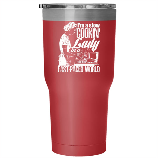 I'm A Slow Cooking Lady Tumbler 30 oz Stainless Steel, Funny Gift For My Mom Travel Mug