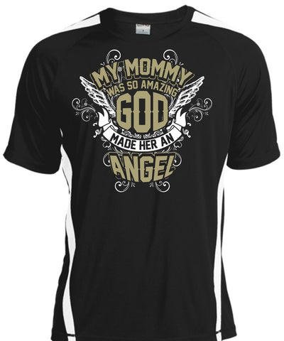 A black t-shirt with the shopify logo