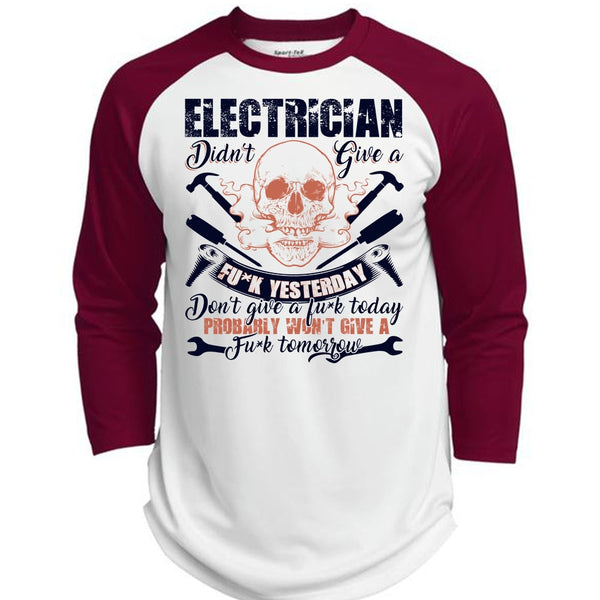 Calls Me An Electrician T Shirt, I Love Electrician T Shirt, Awesome T-Shirts  (Polyester Game Baseball Jersey)