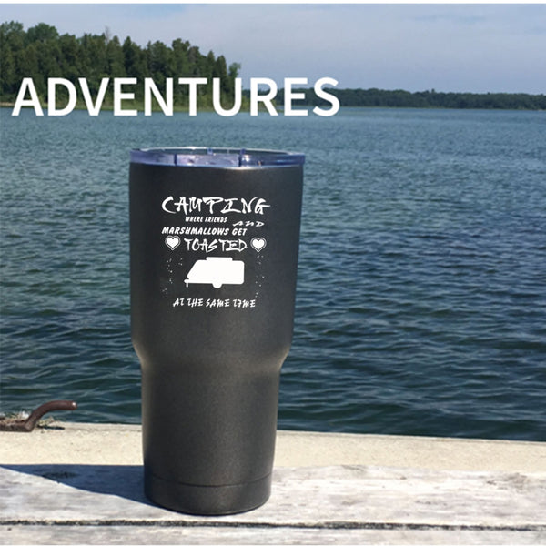 Funny Camping  Tumbler 30 oz Stainless Steel, Cool Gift For My Friends Travel Mug