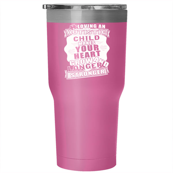 Loving An Autism Child Tumbler 30 oz Stainless Steel, I Love My Kids Travel Mug