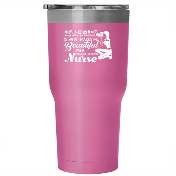 I'm A Camera Shooting Nurse Tumbler 30 oz Stainless Steel, Cool Nurse Travel Mug