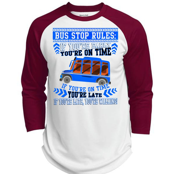 Bus Stop Rules T Shirt, I Love Bus T Shirt, Awesome T-Shirts  (Polyester Game Baseball Jersey)