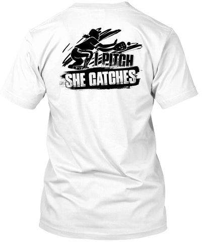 A black t-shirt with the shopify logo