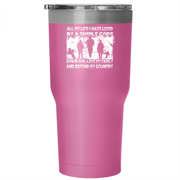 I Love My Family Tumbler 30 oz Stainless Steel, I Defend My Countrty Travel Mug
