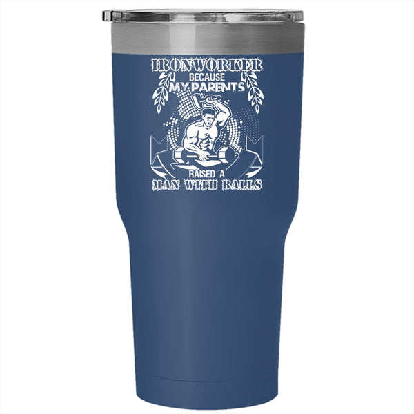 Ironworker Tumbler 30 oz Stainless Steel, Cool Gift For Ironworkers Travel Mug