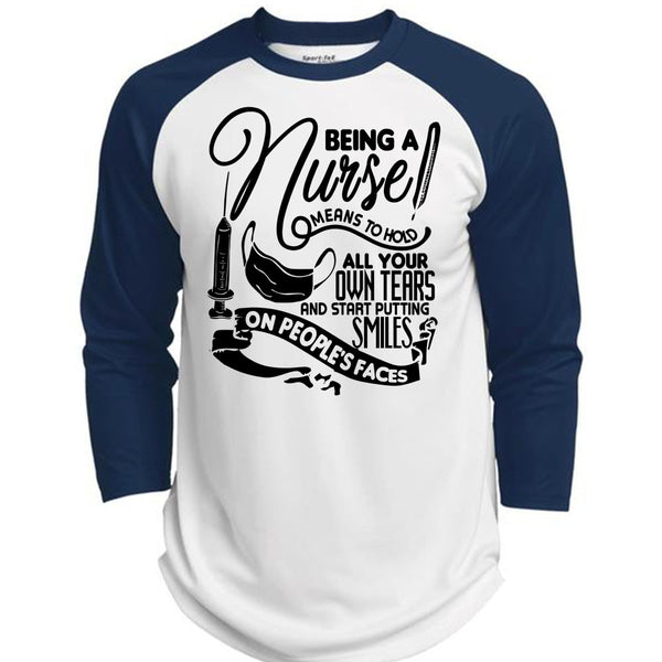 Being A Nurse Means To Hold T Shirt, I Love Nursing T Shirt, Awesome T-Shirts  (Polyester Game Baseball Jersey)