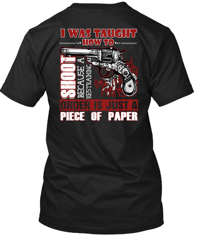 A black t-shirt with the shopify logo