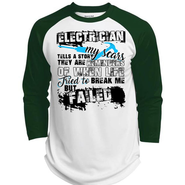 Electrician Tells A Story My Scars T Shirt, I Love Electrician T Shirt, Awesome T-Shirts  (Polyester Game Baseball Jersey)