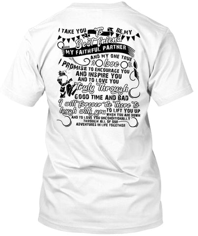 A black t-shirt with the shopify logo