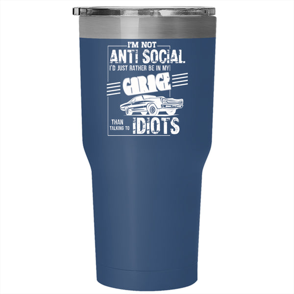 I'd Just Rather Be In My Garage Tumbler 30 oz Stainless Steel, Cool Car Travel Mug