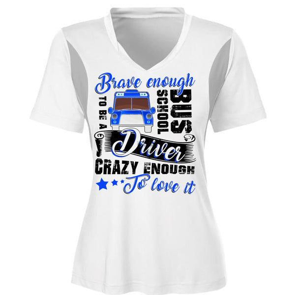 Brave Enough To Be A School Bus Driver T Shirt, I Love Bus T Shirt, Awesome T-Shirts