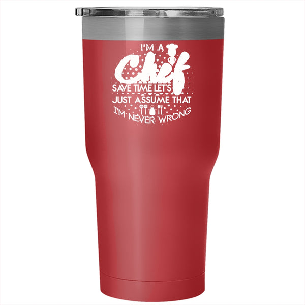 I'm A Chef Tumbler 30 oz Stainless Steel, I Love Being A Chef Travel Mug
