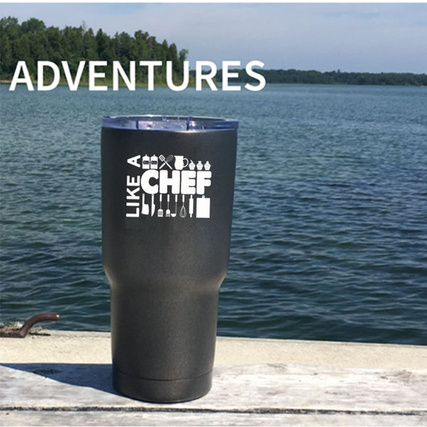 Like A Chef Tumbler 30 oz Stainless Steel, Awesome Gift For Cook Travel Mug